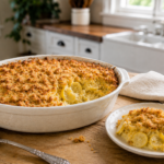 Old-fashioned Southern squash casserole with a buttery Ritz cracker topping
